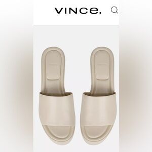 VINCE POLINA PLATFORM LEATHER SANDALS color moonlight